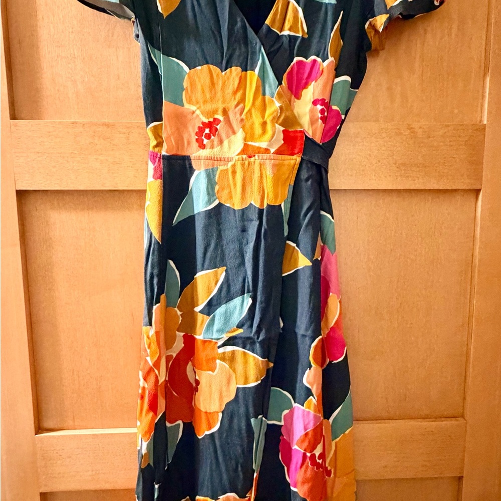 Sezane Amber Wrap Dress in Flower Ink